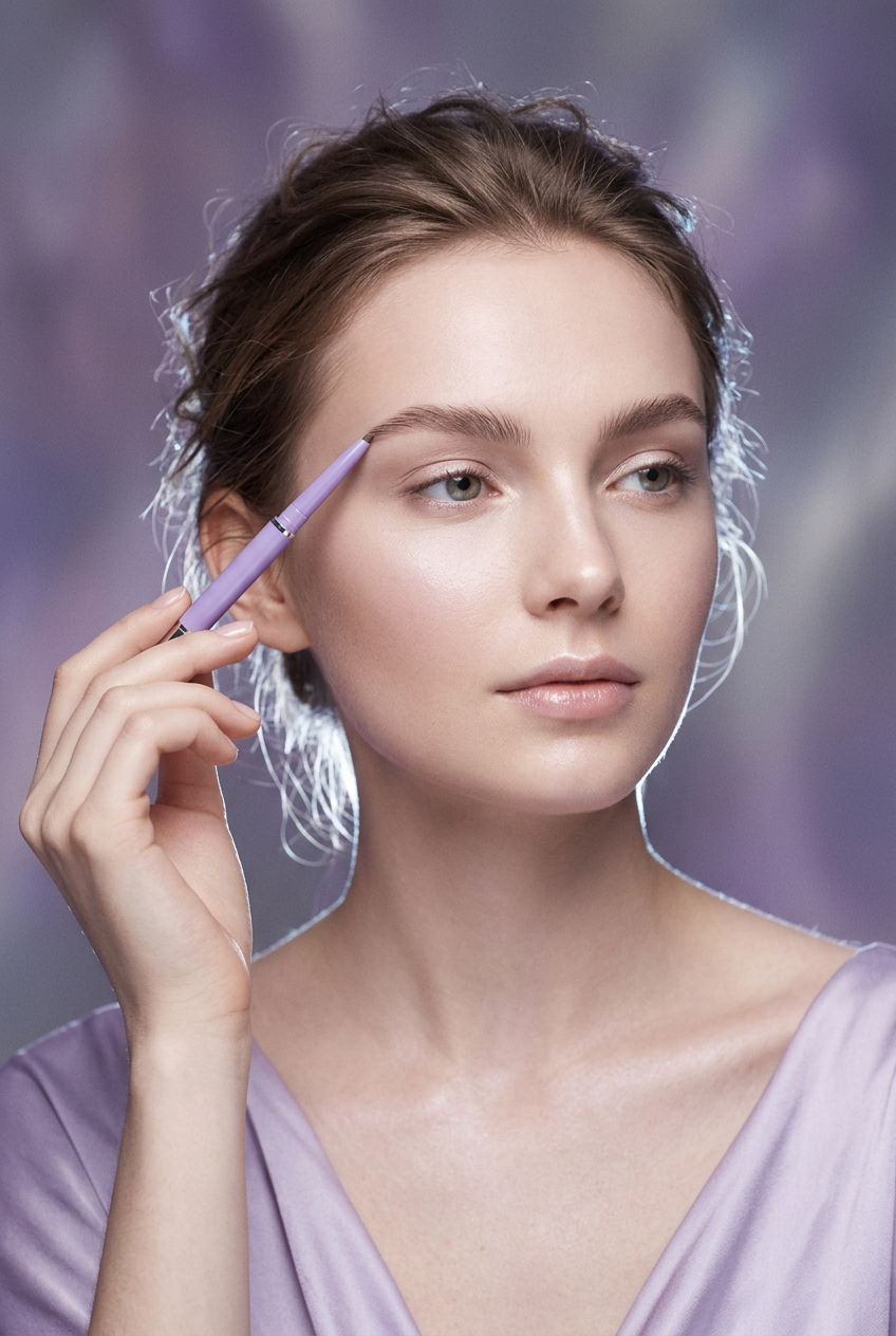 Ethereal Model Holding AuraVeil Pencil Mystical Editorial Shot